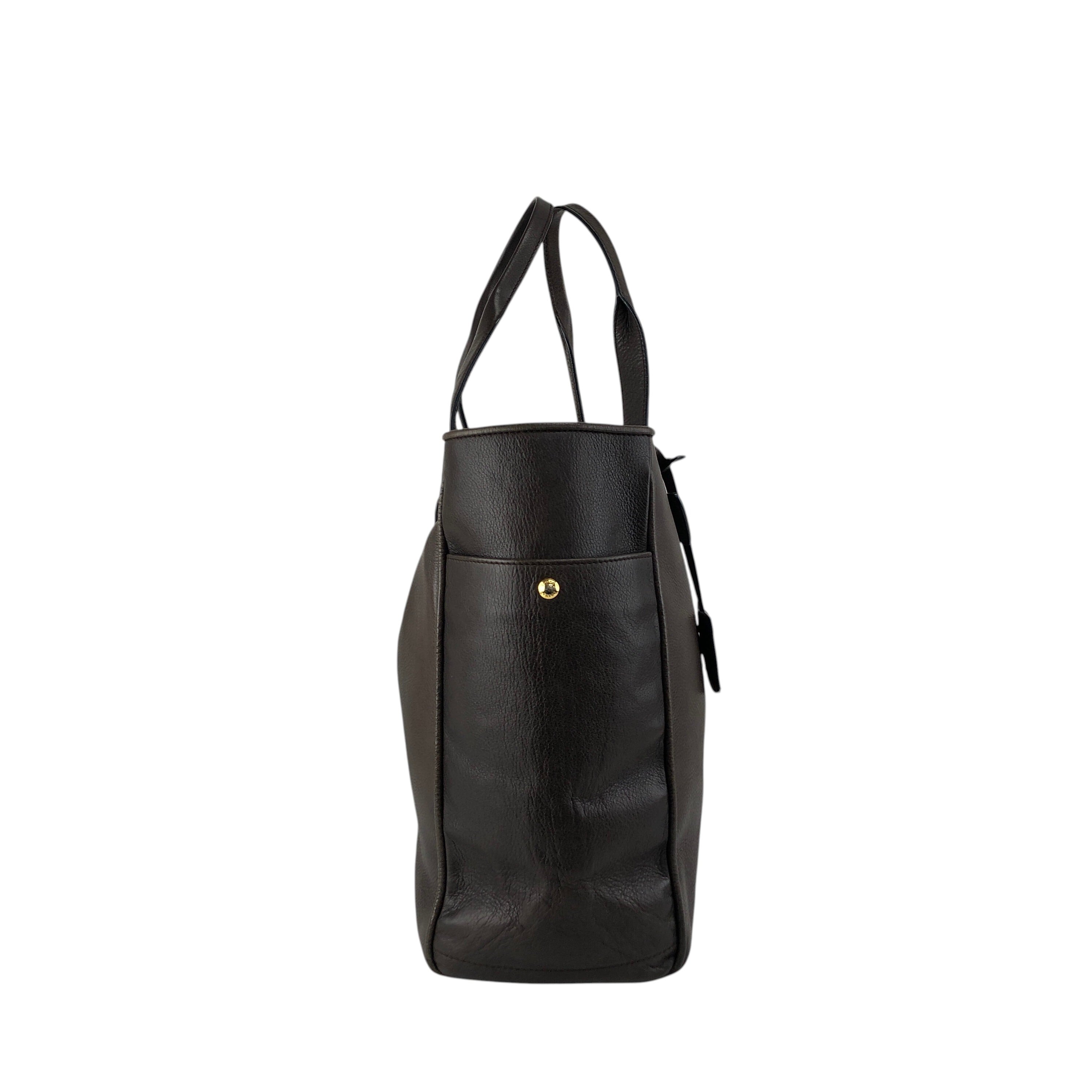 LOEWE ロエベ ハンドバッグ ブラウン ヘリテージ 型押しロゴ レザー