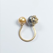 K18 Utopara Tahitian Pearl, South Sea Gold Pearl Broun Diamond Ring