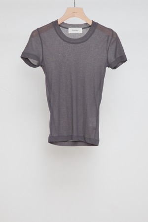 Sheer Rib Tight T-shirt - Gray