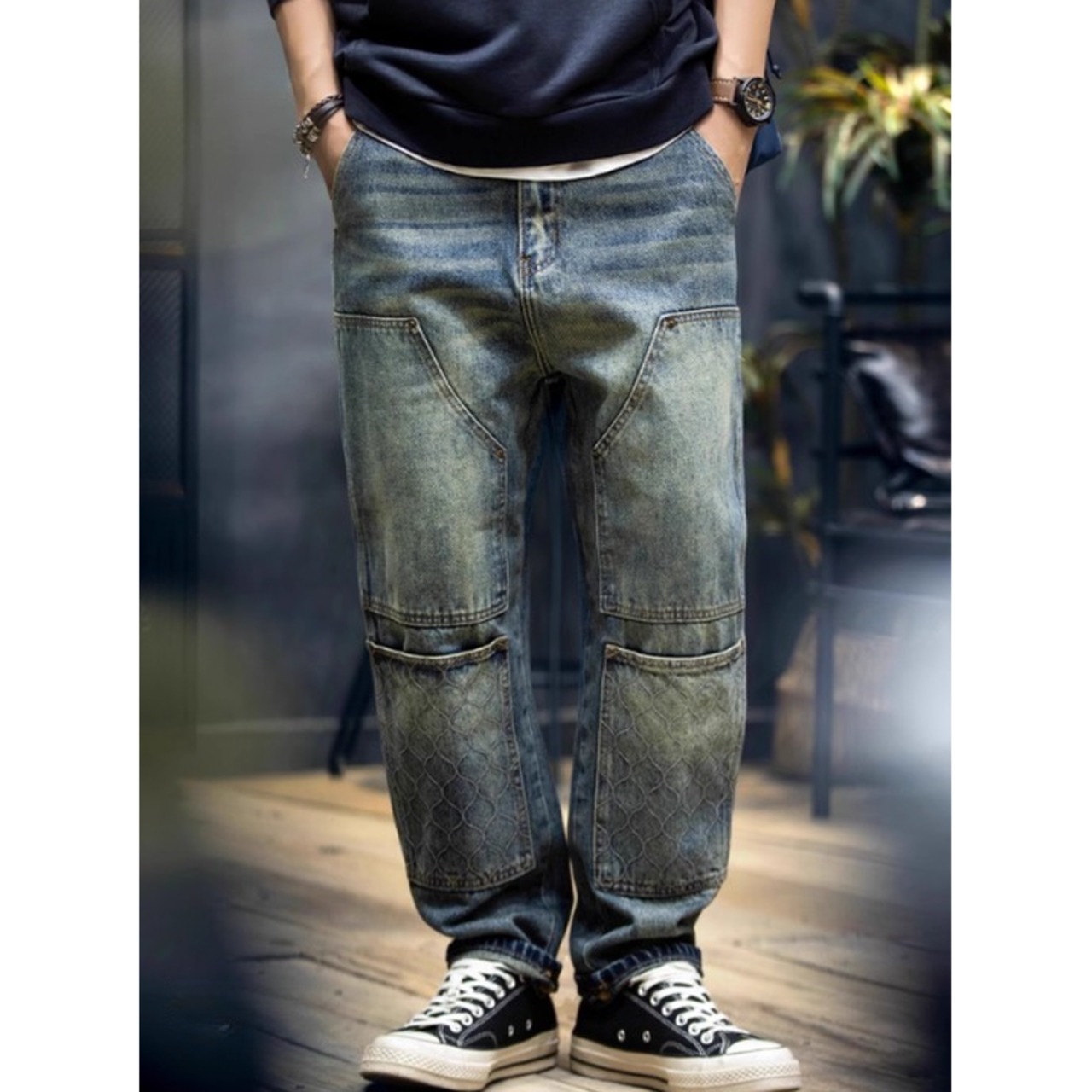 パッチワークデザイン デニムパンツ 10170