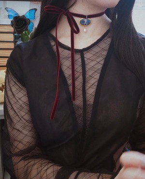 月の国のアリス　ベロアチョーカー＆ヘアリボン