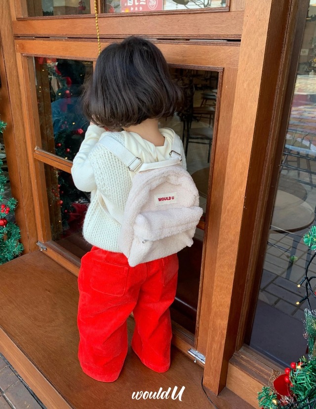 【即納】would.u / back pack ボア　ベージュのみ