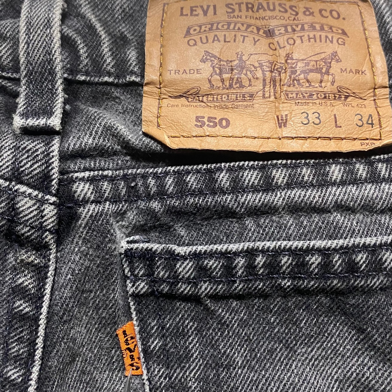 vintage 1990’s LEVI’S 550 black denim pants