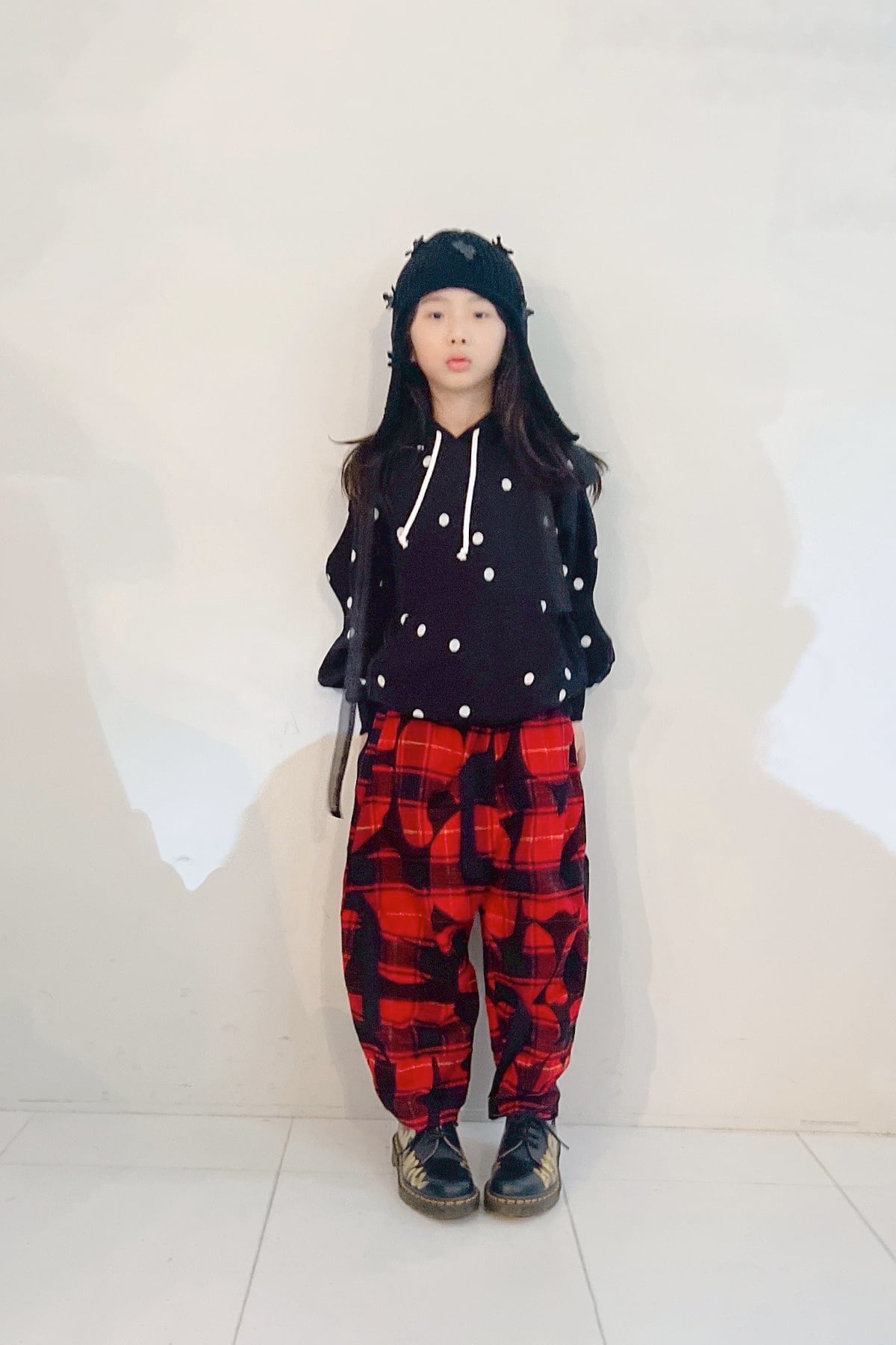 ♡大人♡frankygrow♡チェック テープ ビッグ パンツ ORANGE Frankygrow BIG PANTS | ORANGE × MUTI - microapartment