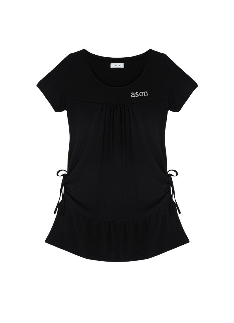 ★as''on★ETTII FRILL DRESS / BLACK★正規品/韓国送料込 AS