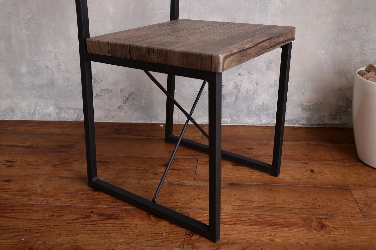 3点セット】courage 幅70cmテーブル+チェア2脚 ブラック