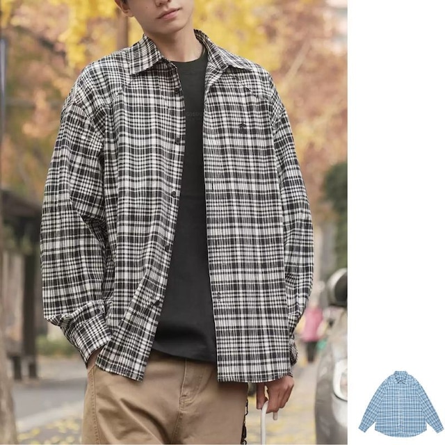 Check pattern shirt M15345