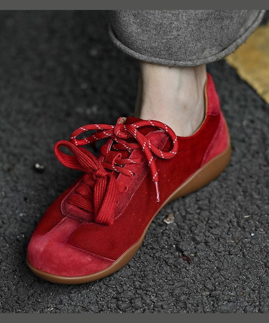 フラットレースアップ◆レザーシューズ【e-70402】