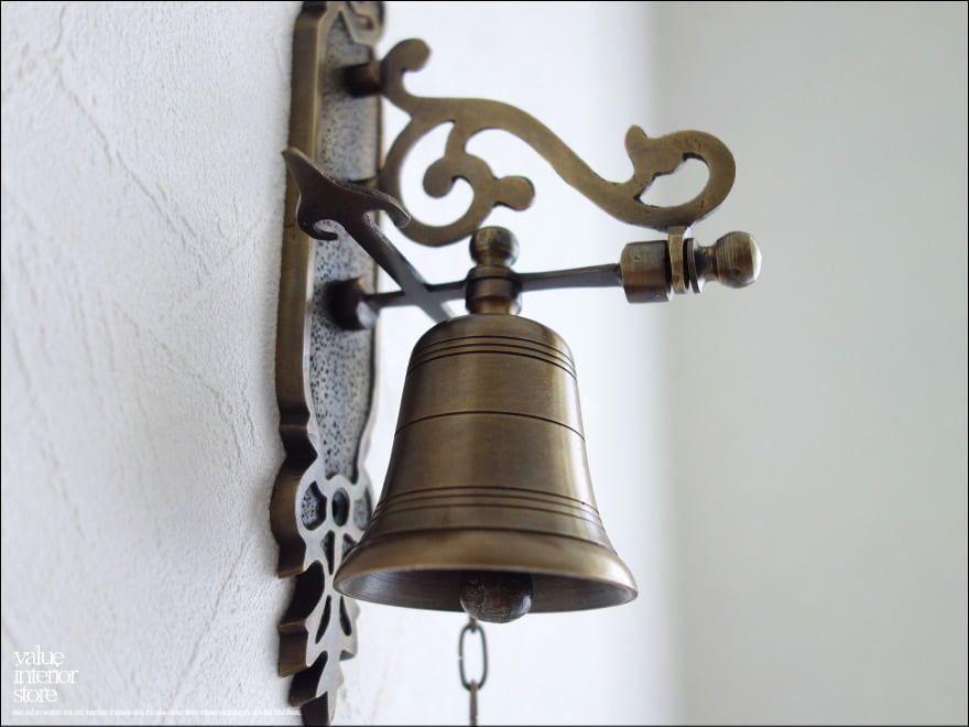 真鍮シングルベル 呼び鈴 ブラス レトロ調 壁掛 手作り ドアベル 真鍮製 ドアチャイム ハンドメイド 雑貨 カフェ用