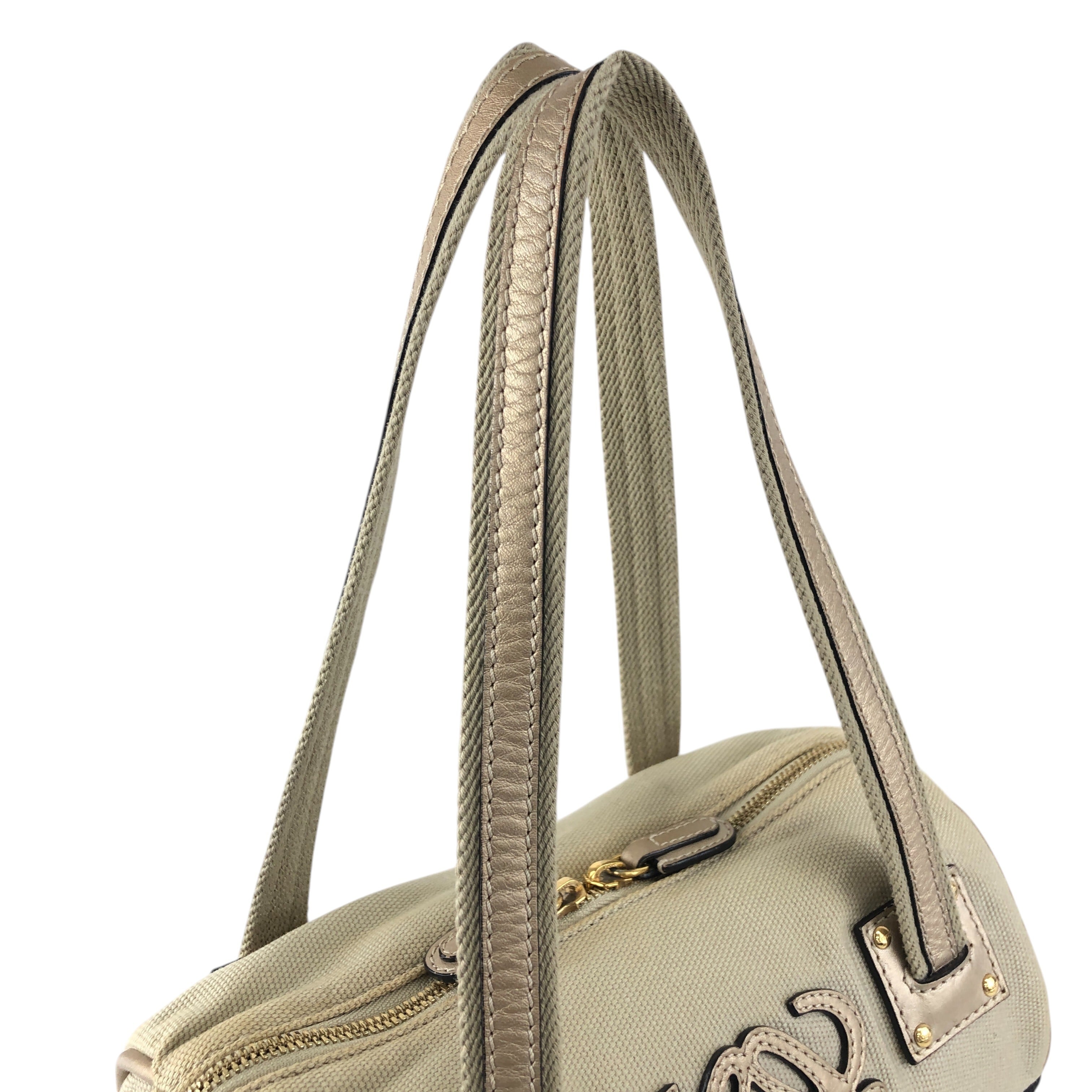 LOEWE ロエベ ハンドバッグ ベージュ アナグラム キャンバス ミニ