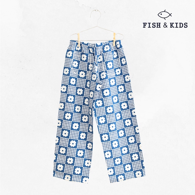 FISH & KIDS / NAVY FLOWERS RETRO PANTS