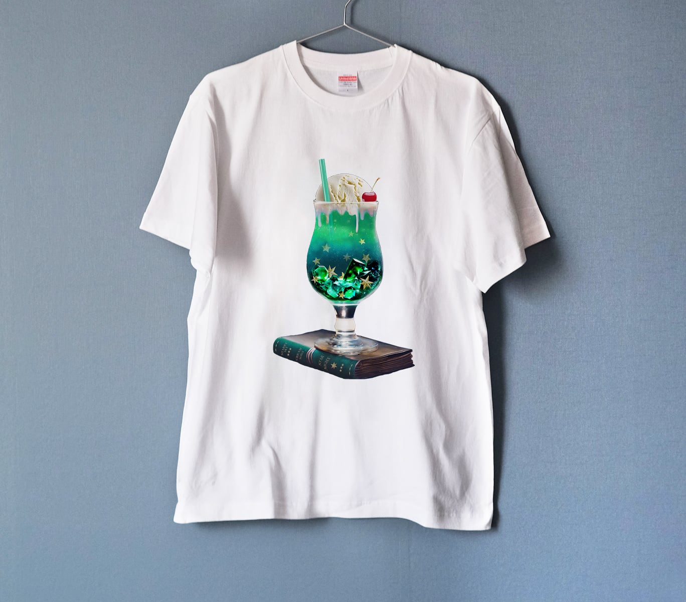 Tシャツ | 星空のクリームソーダ ダイカットデザイン | BLACK（ユニ