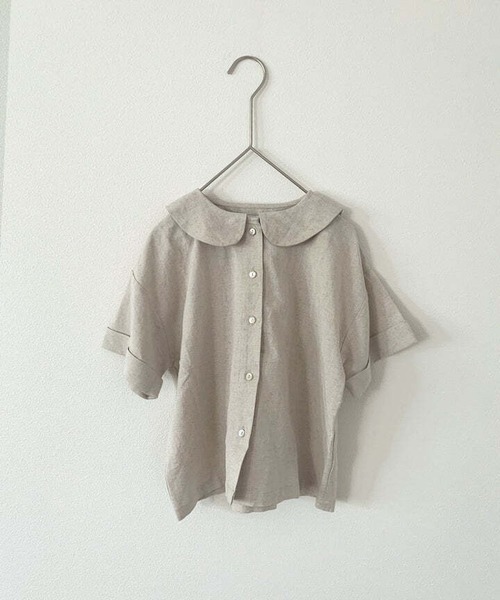 rizière / セーラーカラー半袖ブラウス / beige / 90-130cm