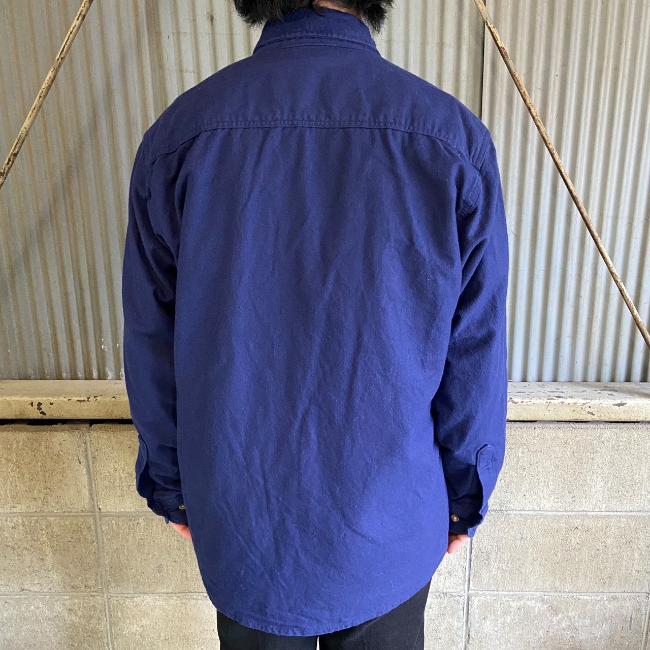 USA製 90年代 Five Brother ファイブブラザー 無地 ヘビーネルシャツ 
