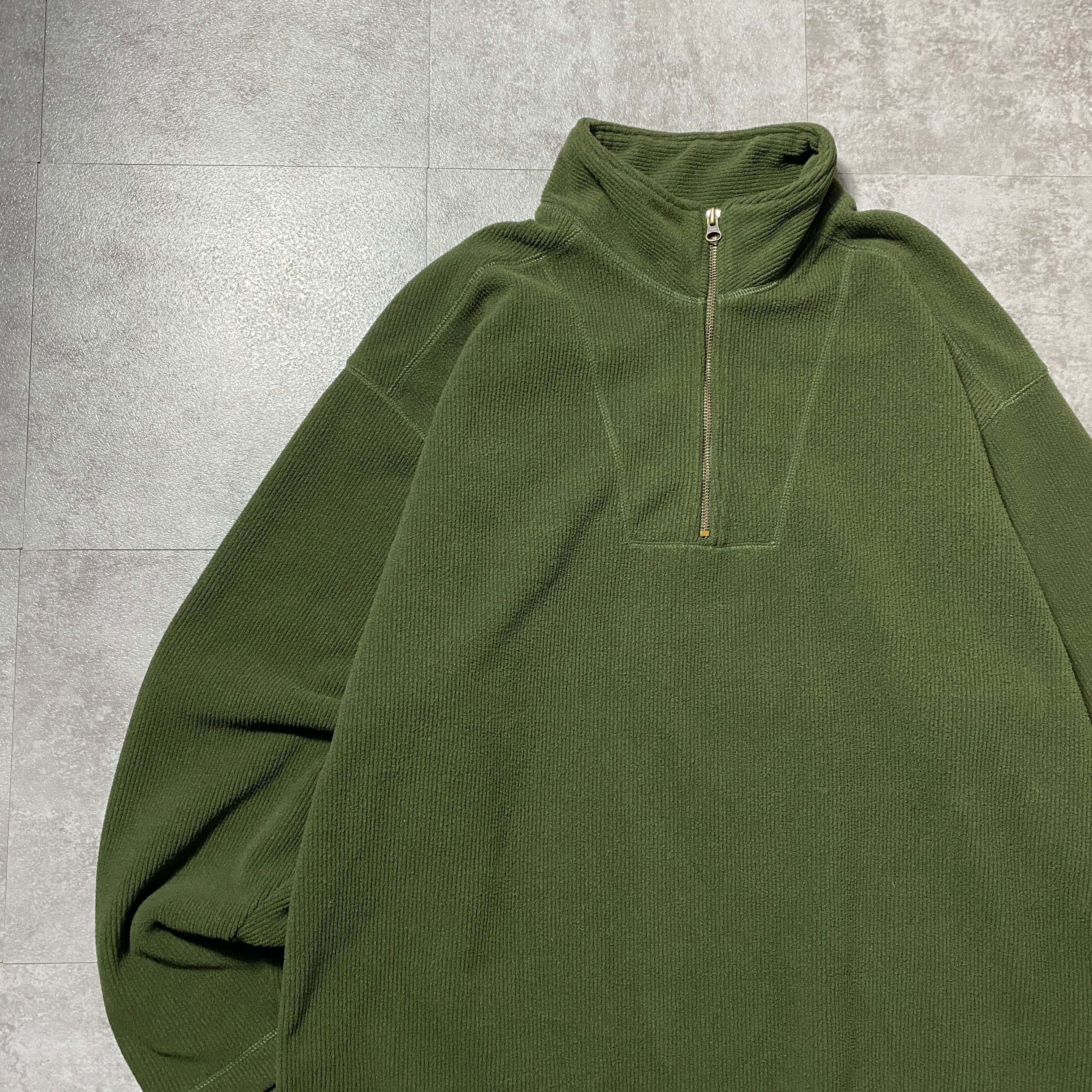 Size.XL】00's OLD GAP ギャップ ハーフジップ コーデュロイ グリーン