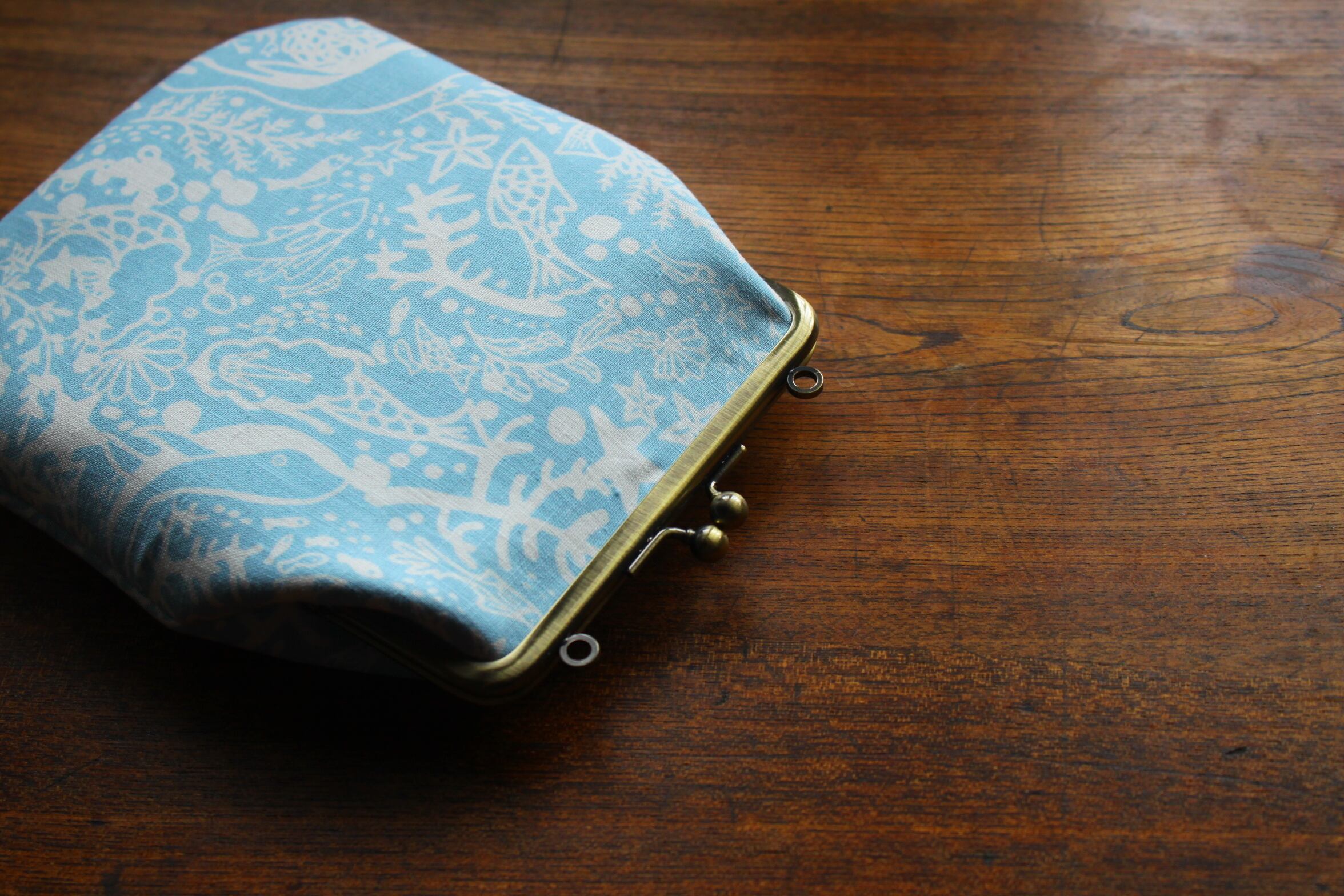 スピカ模様店 海の中の人魚姫 がまぐちポシェット 手捺染 ハンドプリント Spicaの庭