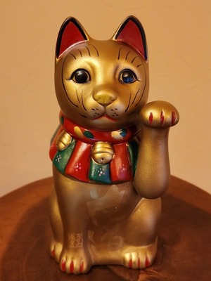 帝国ホテルプラザ東京「花道」記念　限定招き猫　大正猫　(金・小) 「花道・あなたと歩きたい」