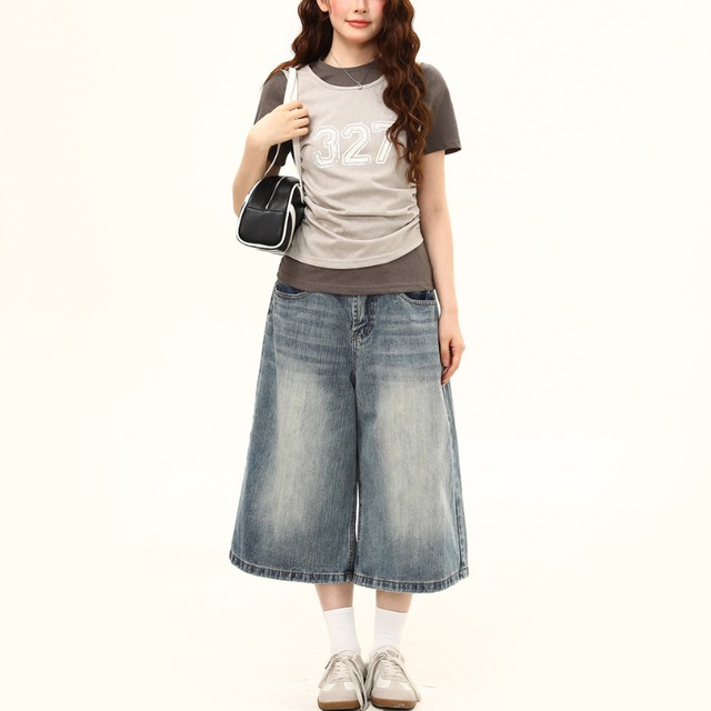 layered design number short-sleeve tee　レイヤードデザインナンバー半袖ティー　J2088