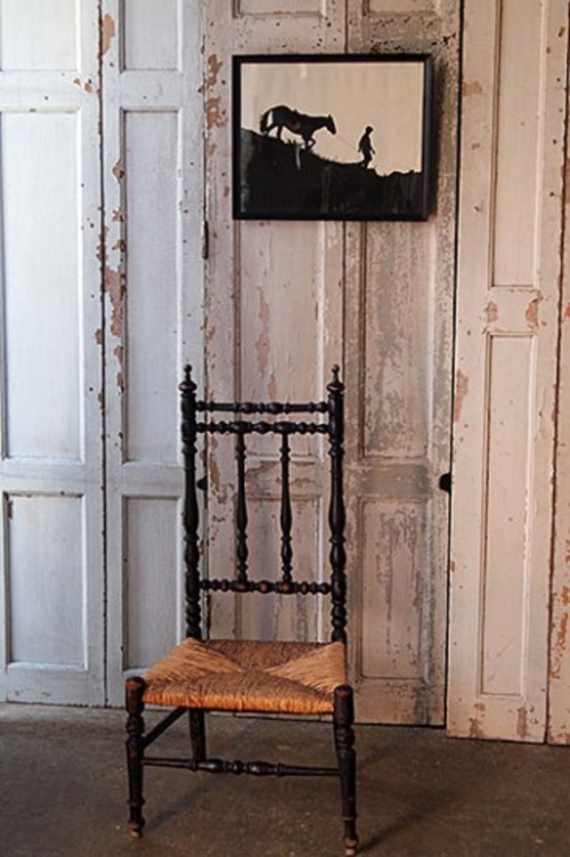 黒のスピンドルチェア-french doll chair