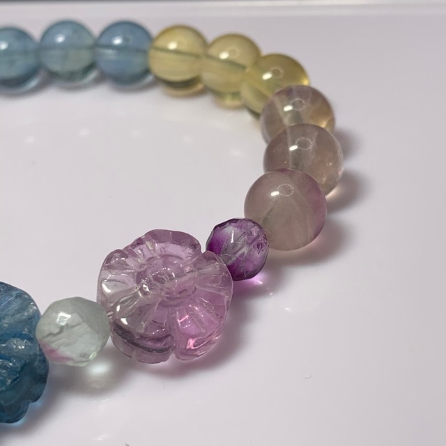 D7.お花フローライトデザインブレスレット