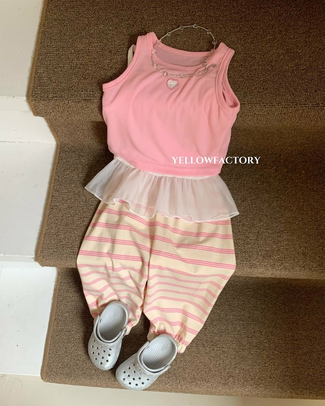 【取寄】yellow factory|heart zoom sleeveless|ハートズームノースリーブ|XS-XL|kids|26 summer