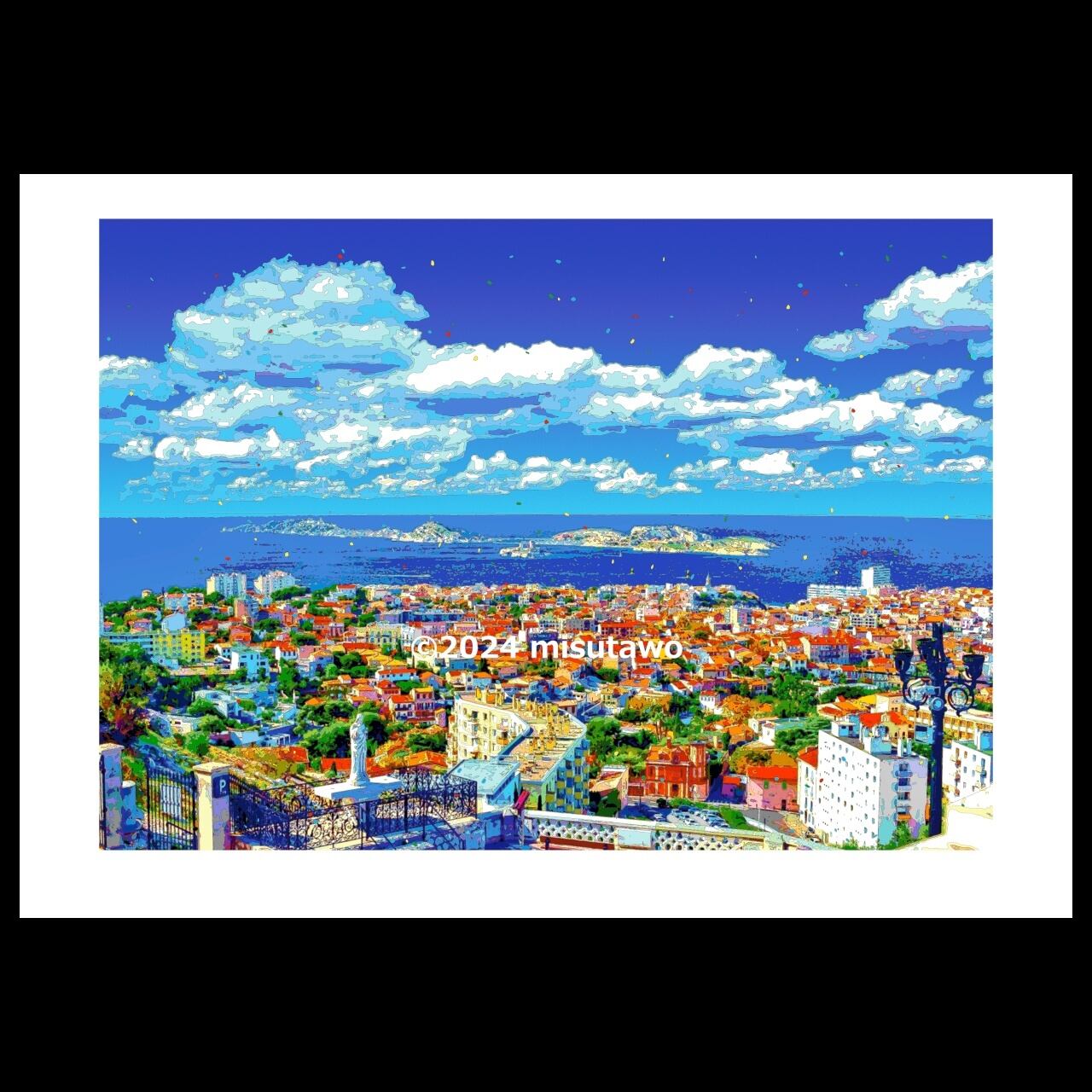 アートポスター】フランス マルセイユの街並み（作品No.563