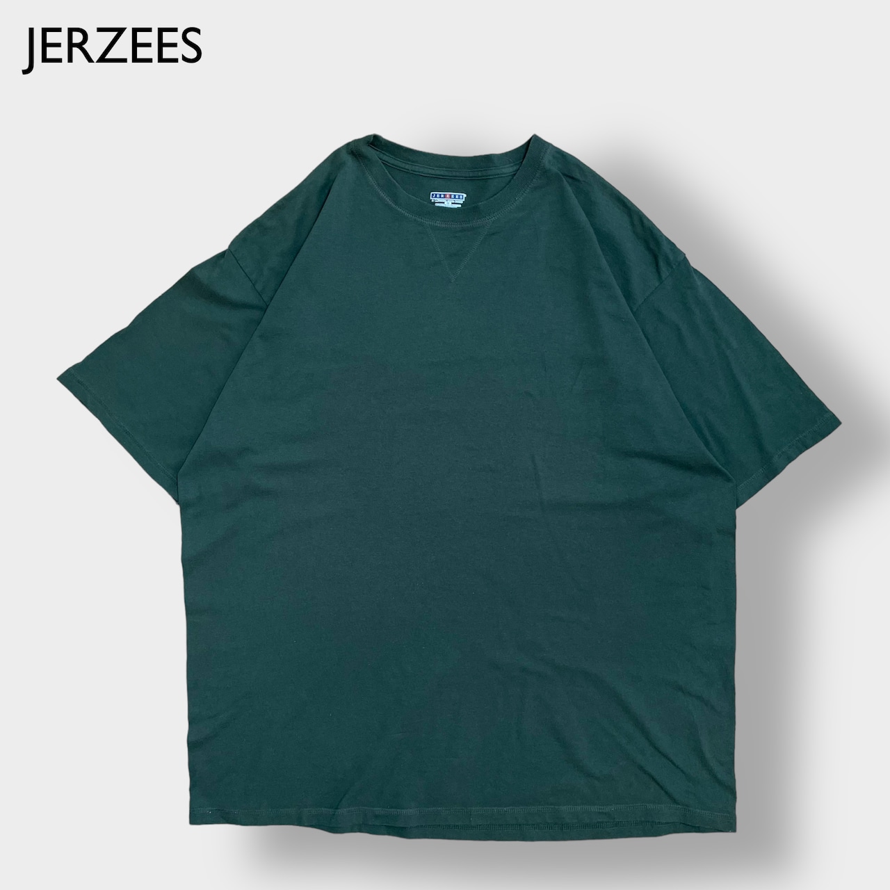 【JERZEES】無地 Tシャツ 2X ビッグサイズ プレーン ディープグリーン 半袖 夏物 US古着