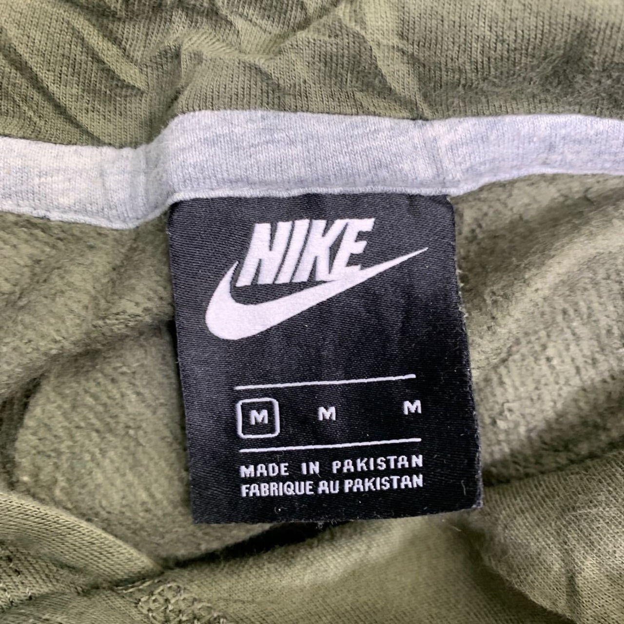 NIKE ロゴスウェット パーカー Mサイズ ナイキ オリーブグリーン 古着 