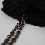 CHANEL シャネル ココマーク ラパン チェーンショルダーバッグ ブラック ゴールド金具 6番台