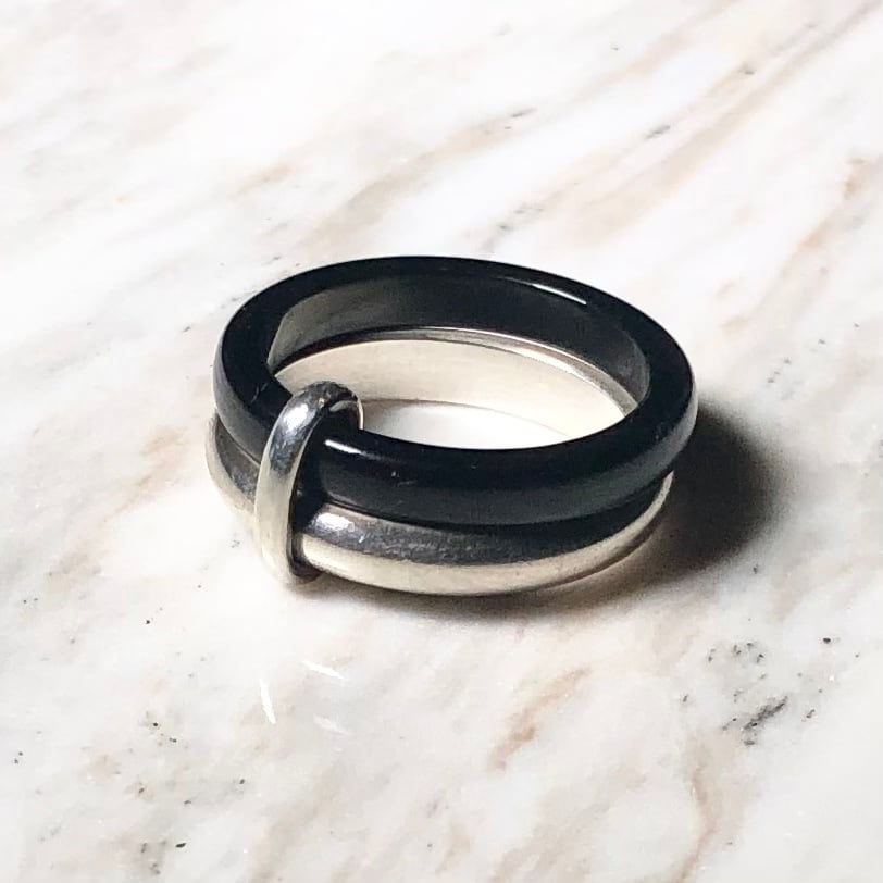GEORG JENSEN silver×ceramic ring 
