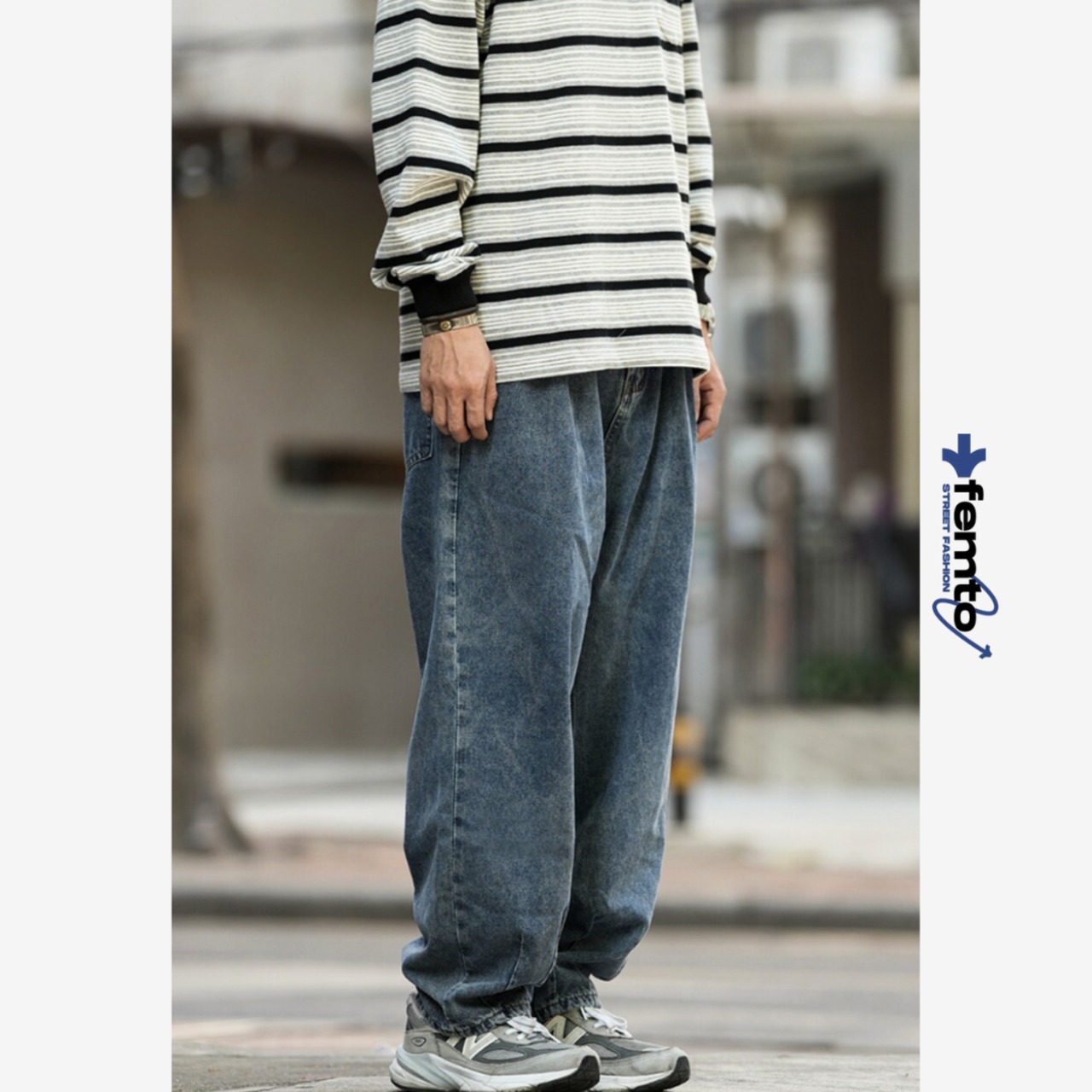 Baggy wide denim pants  0314 - 1