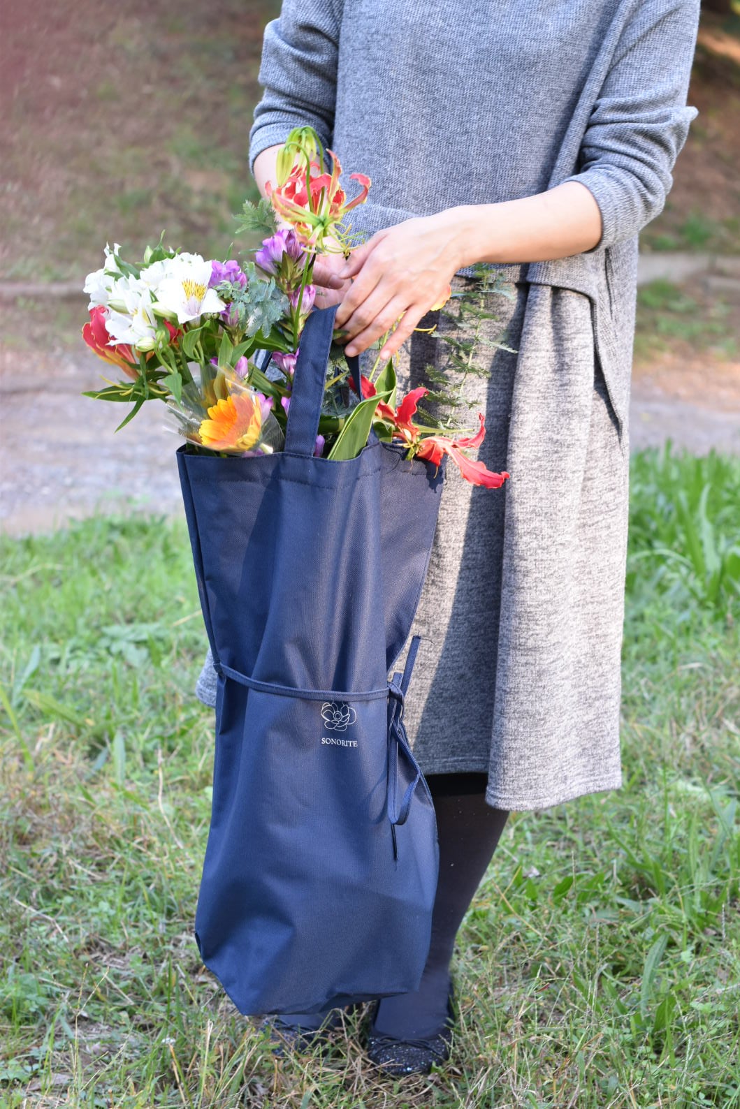 フラワーバッグ】お花持ち歩き用長尺花袋生花 いけばな 華道 切花お