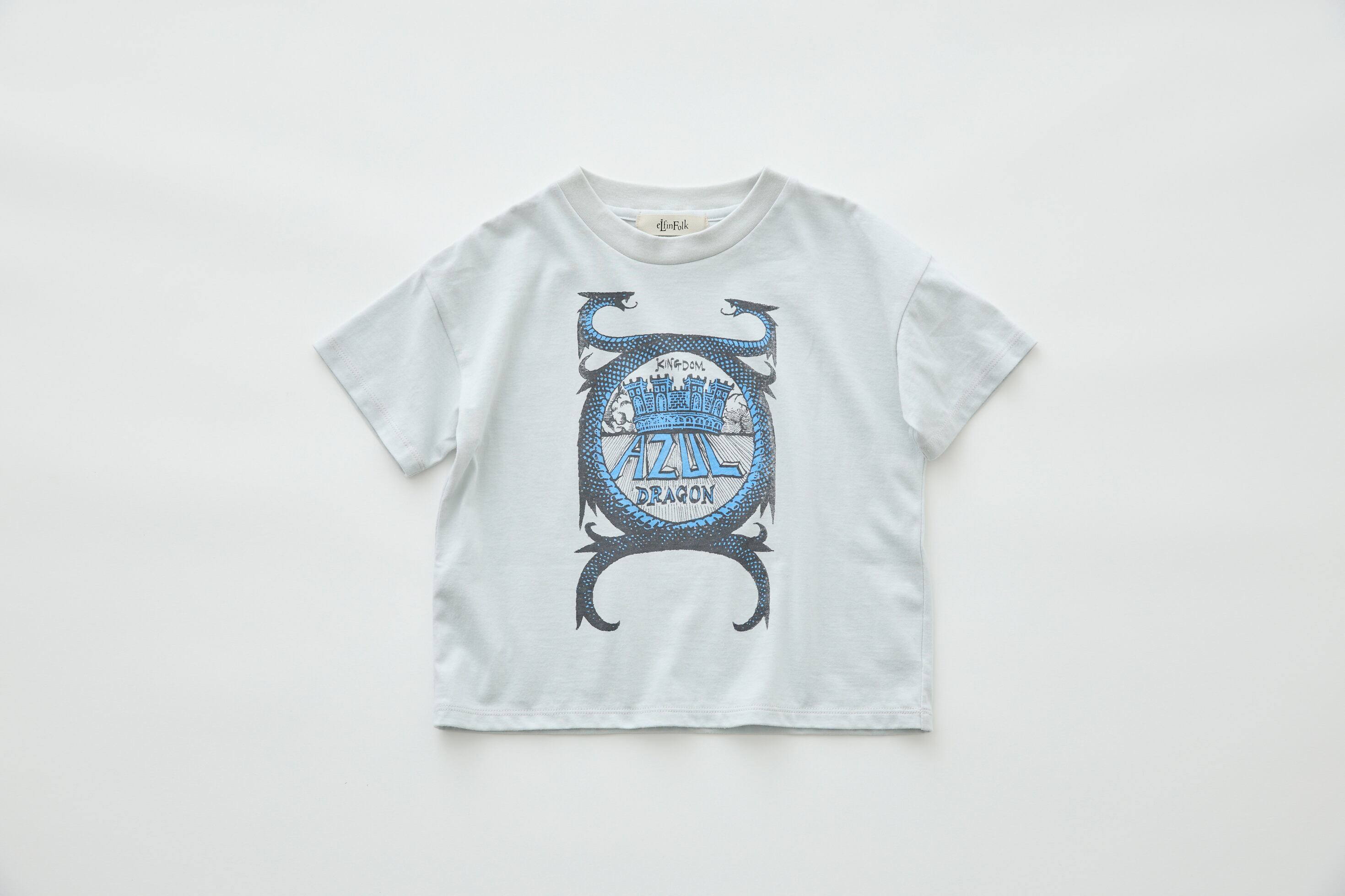 【 eLfin Folk 26SS 】 AZUL DRAGON Tee / ash white
