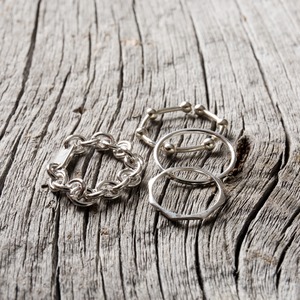Silver 925 set rings / Chain ring 