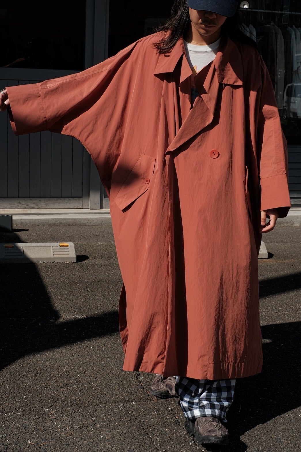 2000s ISSEY MIYAKE nylon double coat