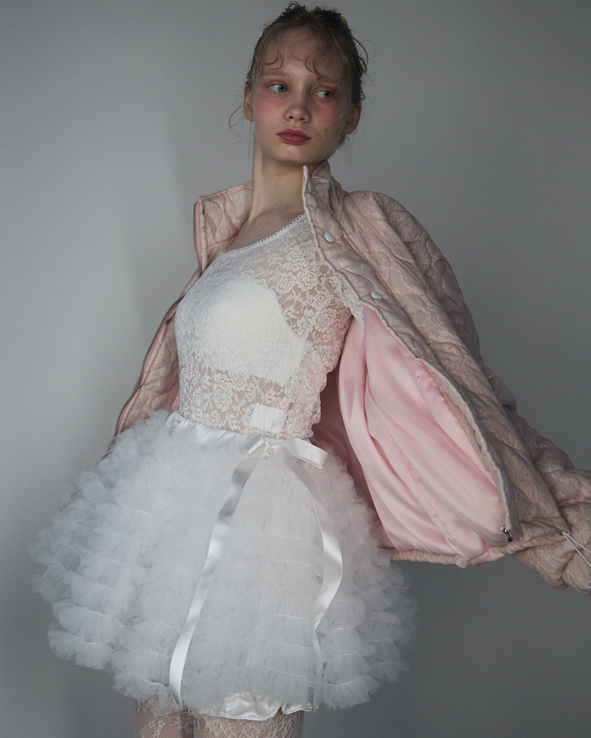 【pain】チュールレイヤードミニドレス　リルリリー lilLilly リルリリー チュールレイヤードミニドレス ピンク pain