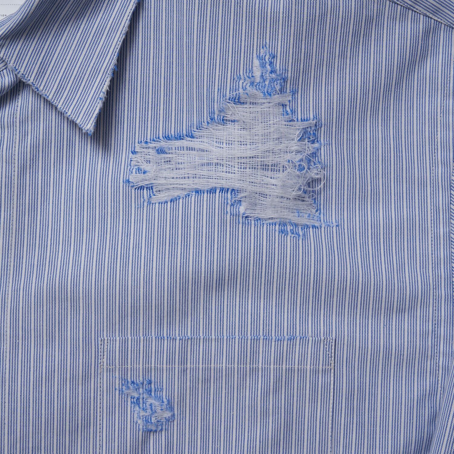 doublet DESTROYED STRIPE SHIRT(BLUE/WHITE) 23SS17SH114 | IAAAM