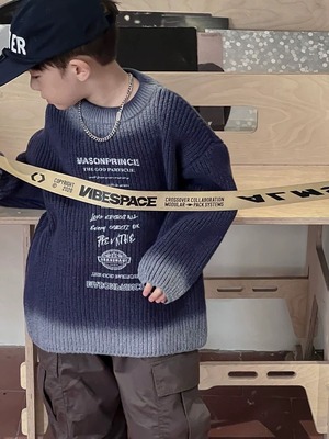 Dark Blueグラデーションセーター