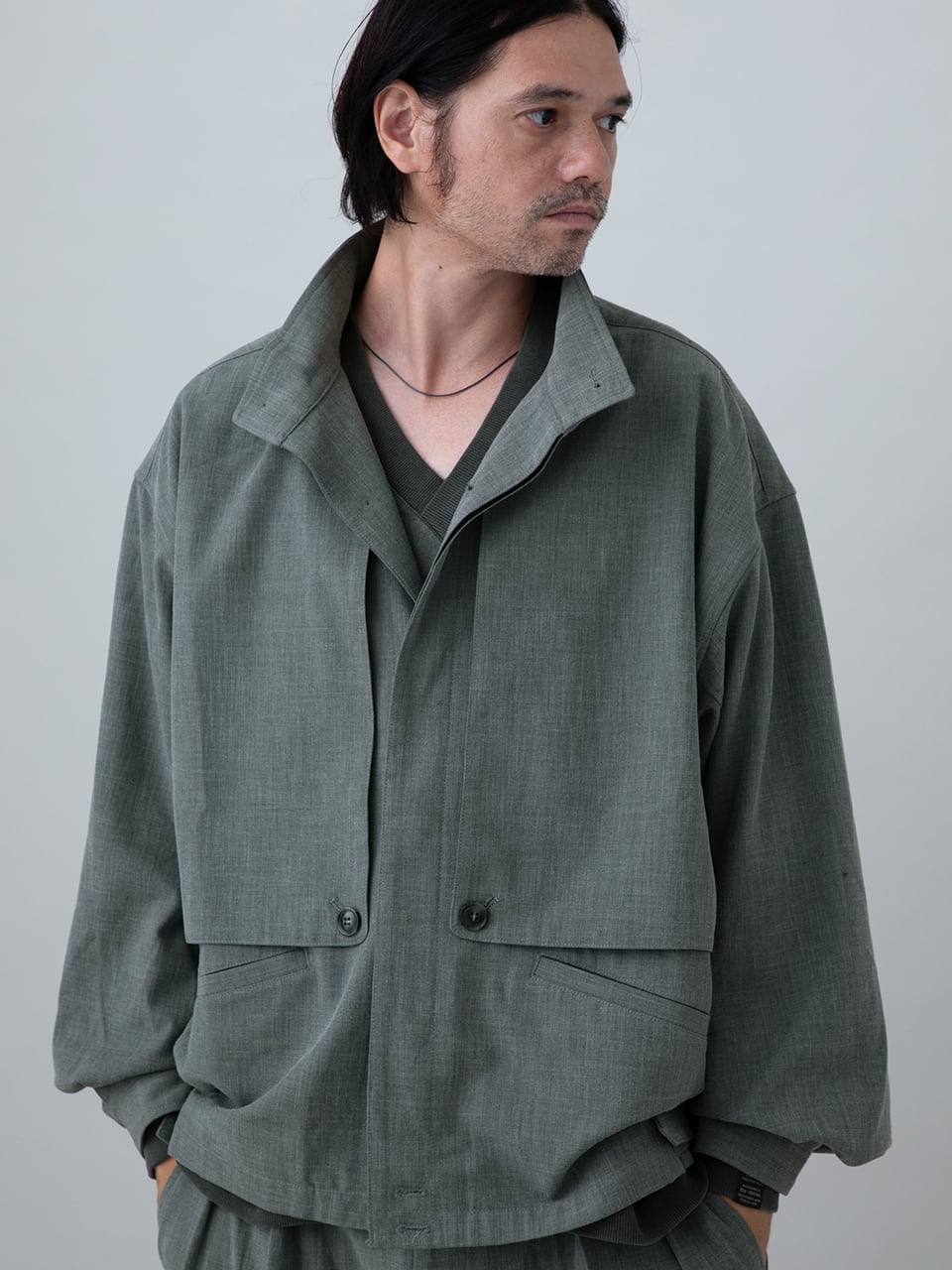 EGO TRIPPING (エゴトリッピング) TRENCHSWINGTOP スイングトップ / moku.LIGHT GRAY 616600-02