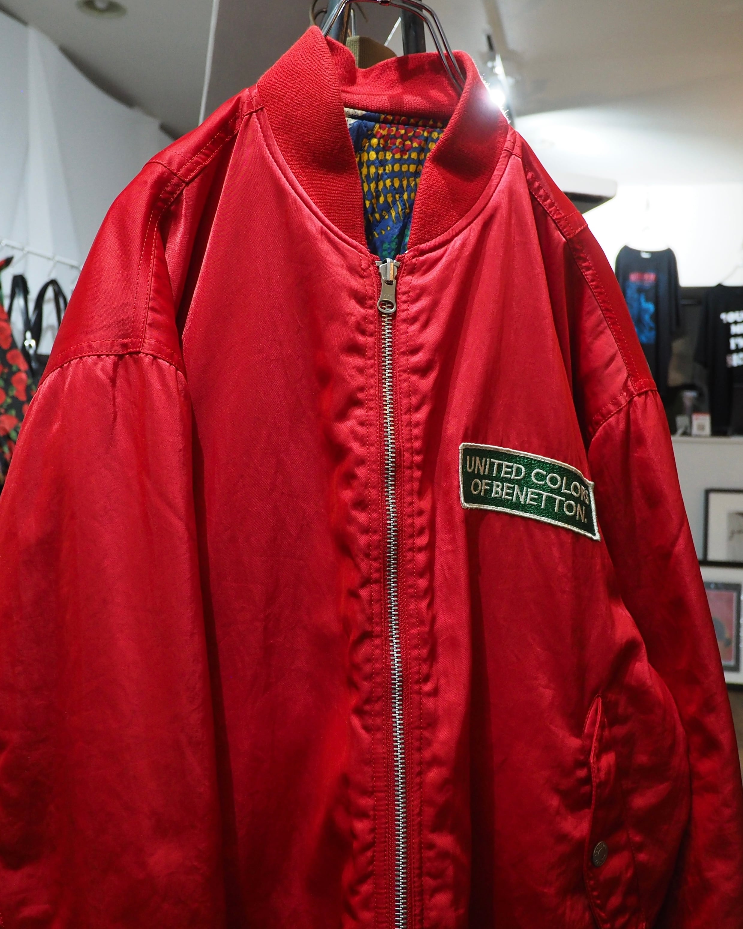 1990s ” UNITED COLORS OF BENETTON ” 2way Reversible Vintage Loose MA_1 Flight Jacket