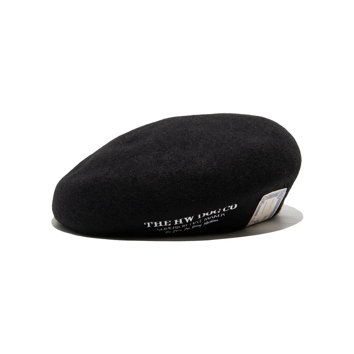 THE H.W.DOG & Co. (ドッグアンドコー) ~EMBROIDERY BIG BERET - Black~