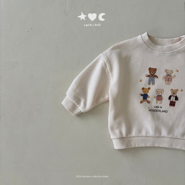 《予約》送料無料【lalaland】bebe ) Bear Friends Sweatshirt