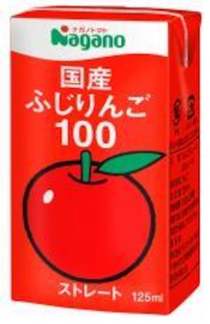 36本　国産ふじりんご100 １２５ｍｌ　ナガノ
