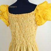 フラダンス 衣装 ワンピース ドレス イエロー系 パンドール フラ ダンス モンステラ柄 ハイビスカス柄 黄 白 黒 緑 Paondor 日本製 華やか フリル ハワイアン アロハ かわいい ハワイアンプリント ブラック系 ピンク系 ホワイト系 グリーン系