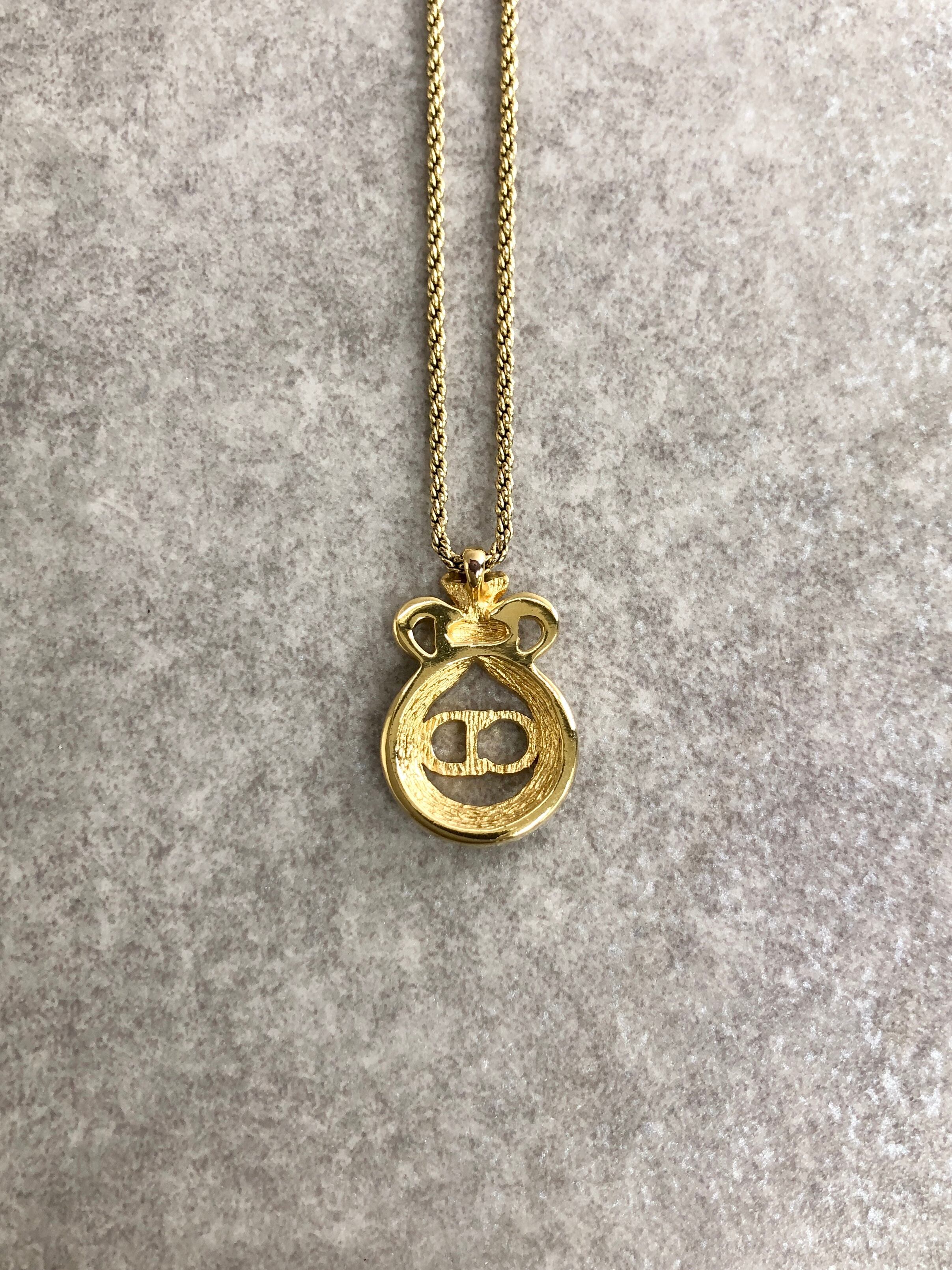 Christian Dior クリスチャン ディオール ネックレス ゴールド CDロゴ