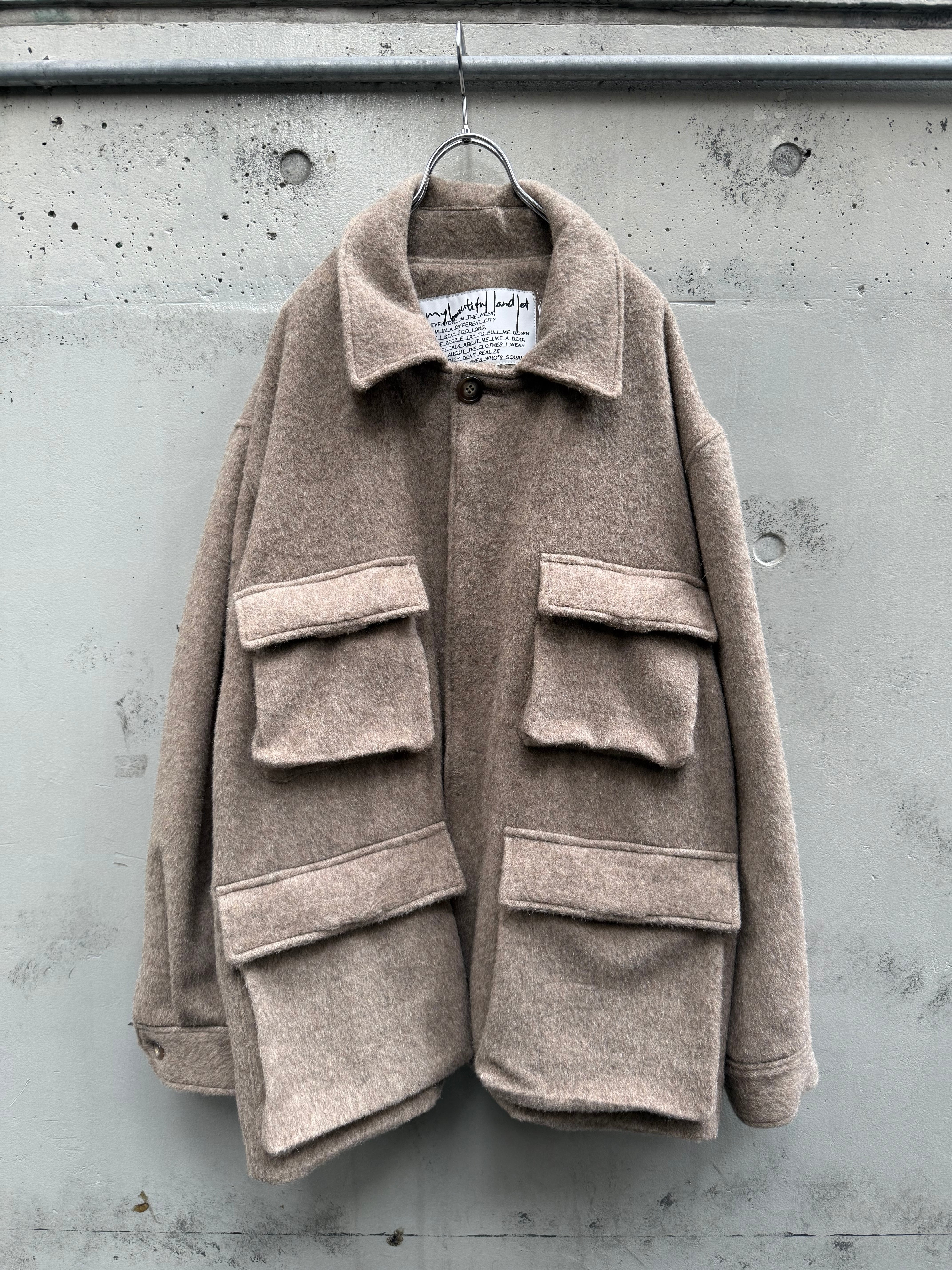 my beautiful landlet ALPACA SHAGGY COVERALL JACKET / BEIGE | SUKIKIRAI