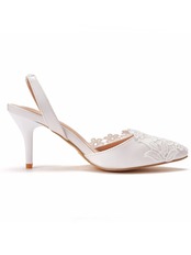 【0296】Floral Lace Pointed Heel Pumps Shoes