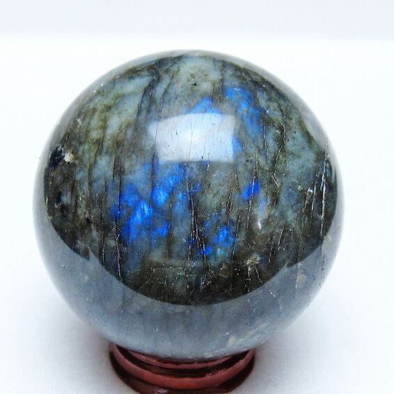 ラブラドライト 丸玉 65mm スフィア 置物 一点物 151-9108
