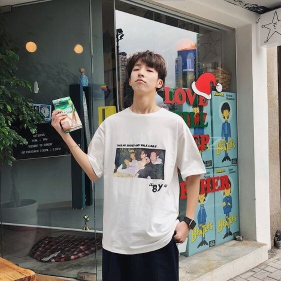 全2色 Tシャツ カットソー プリント カジュアル シンプル メンズ