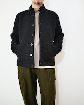 kujaku - Box Silhouette Wool Jacket :Black|二重織り/裏起毛“表使い”/バイオウォッシュ